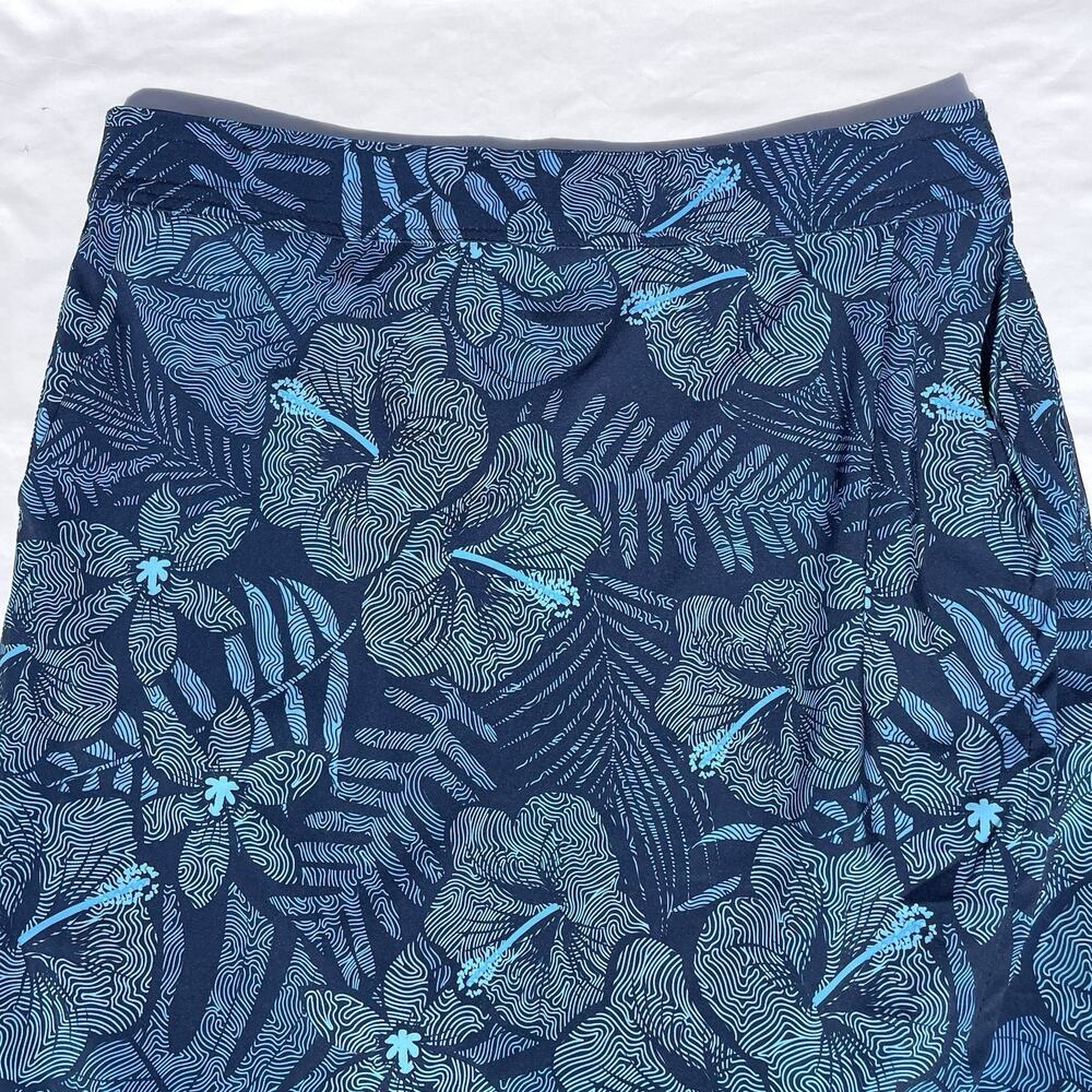 Classic Navy Blue Floral Pencil Skirt - Picture 2 of 6